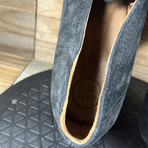 Paul Green Womens Size US 8.5 Sadie Loafer Slip On Black Suede Casual Shoes - Picture 7 of 13